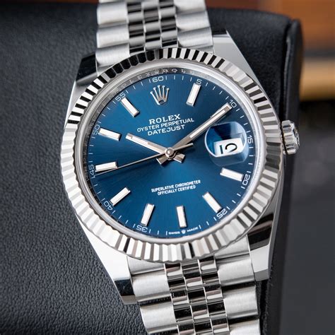 mens rolex blue face|blue Rolex datejust 41.